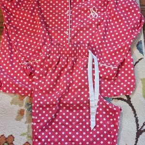 Victoria's Secret Pink Polka Dot Women's 2pc Pajama Set Medium
